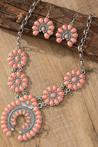 Desert Bloom Necklace Set (Coral OR Turquoise) - Simply Me Boutique