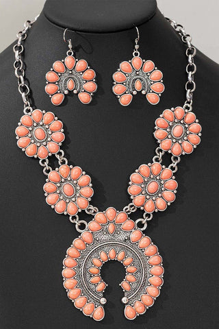 Desert Bloom Necklace Set (Coral OR Turquoise) - Simply Me Boutique