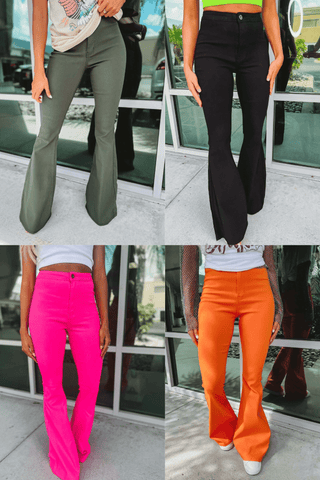 Disco Nights Stretchy Flares 7 COLORS! - Simply Me Boutique