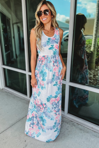 DOORBUSTER Lightweight Material Floral Maxi Dress - Simply Me Boutique