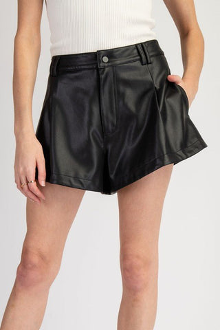 Downtown Edge Faux Leather Shorts - Simply Me Boutique