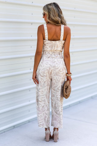 Driftwood Dreams Straight Neck Cropped Jumpsuit - Simply Me Boutique