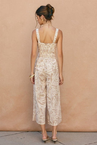 Driftwood Dreams Straight Neck Cropped Jumpsuit - Simply Me Boutique