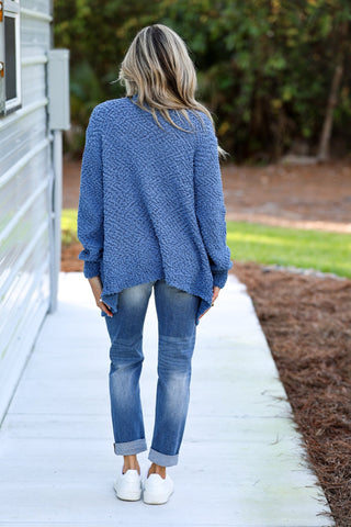DUSTY BLUE In a Daydream Popcorn Cardigan - Simply Me Boutique