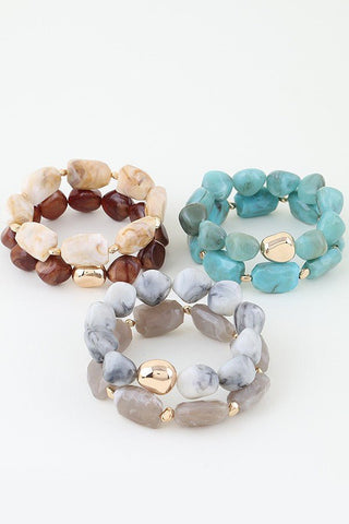 Earth & Air Beaded Bracelet Duo - Simply Me Boutique