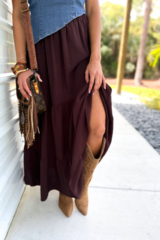 Easy Days Brown Maxi Skirt - Simply Me Boutique