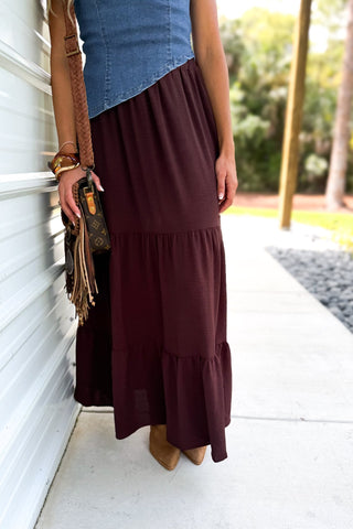 Easy Days Brown Maxi Skirt - Simply Me Boutique