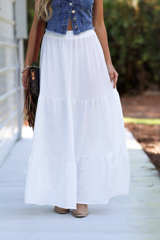 Easy Days White Maxi Skirt - Simply Me Boutique