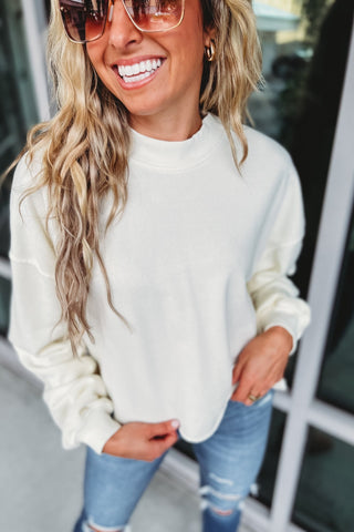 Easy Does it Cream Cropped Sweater - Simply Me Boutique