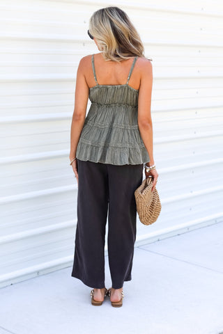 Easy Living Charcoal Tencel Capri Pants - Simply Me Boutique