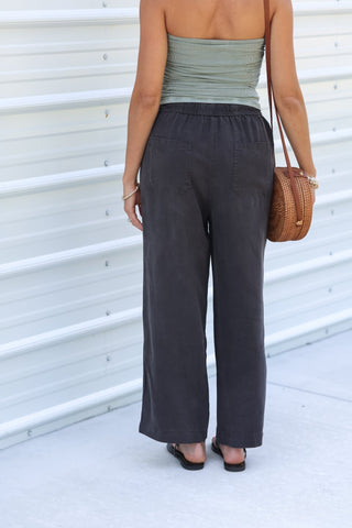 Easy Living Charcoal Tencel Capri Pants - Simply Me Boutique