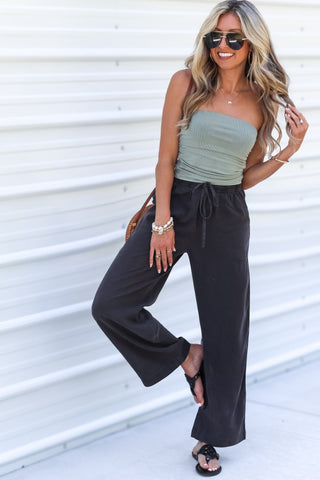 Easy Living Charcoal Tencel Capri Pants - Simply Me Boutique