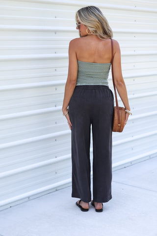 Easy Living Charcoal Tencel Capri Pants - Simply Me Boutique