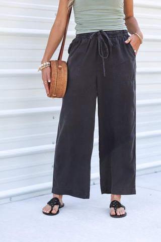Easy Living Charcoal Tencel Capri Pants - Simply Me Boutique
