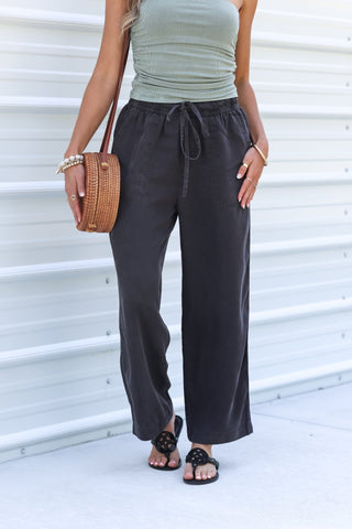 Easy Living Charcoal Tencel Capri Pants - Simply Me Boutique