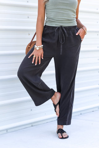 Easy Living Charcoal Tencel Capri Pants - Simply Me Boutique