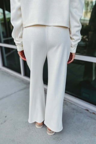 Easy Peasy Ribbed Side Panel Cream Pants - Simply Me Boutique