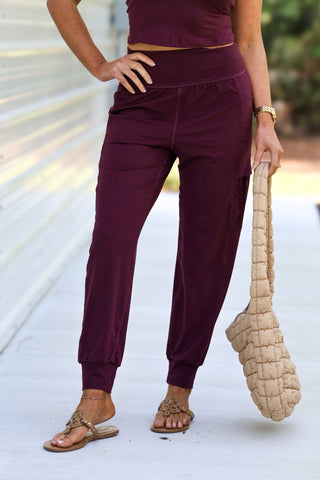 Eggplant Relax and Recharge Butter Soft Joggers - Simply Me Boutique