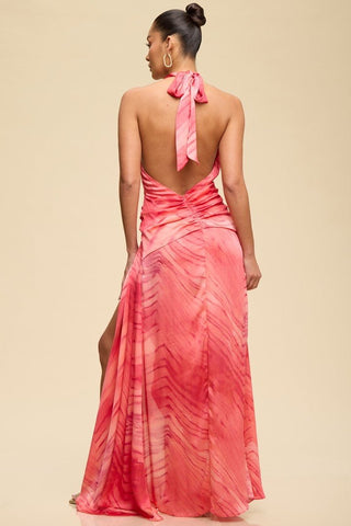 Electric Sunset Halter Maxi Dress - Simply Me Boutique
