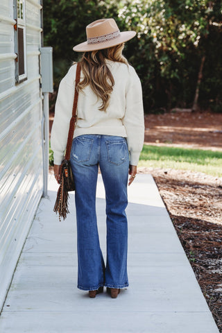 Elevated Chic Gold Button Ivory Cardigan Top - Simply Me Boutique