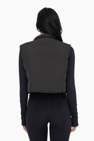 Embrace It All Cropped High Neck Black Puffer Vest - Simply Me Boutique