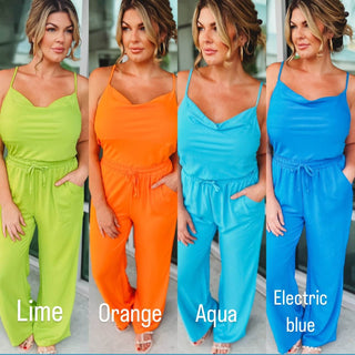 Enjoy The Little Things Cowl Neck Jumpsuit 4 COLORS! - Simply Me Boutique