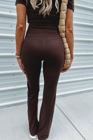 Espresso Flared Yoga Pants - Simply Me Boutique