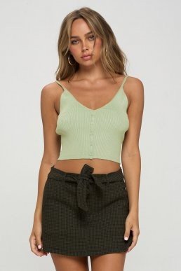 *Essential Vibes Faux Button V - Neck Crop MORE COLORS! - Simply Me Boutique