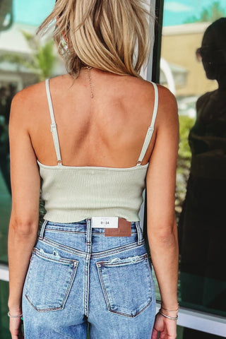 Essential Vibes Faux Button V - Neck Crop MORE COLORS! - Simply Me Boutique