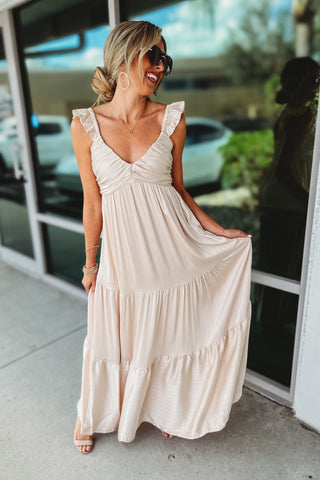 Ethereal Satin Tiered Maxi Dress - Simply Me Boutique