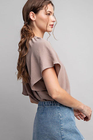 Everywhere I Go V Neck Ruffle Short Sleeve Top - Simply Me Boutique