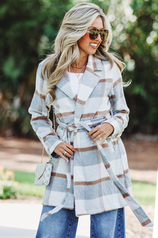 Fall Essential Plaid Print Coat - Simply Me Boutique