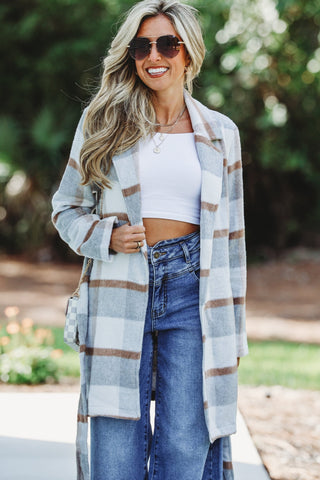 Fall Essential Plaid Print Coat - Simply Me Boutique