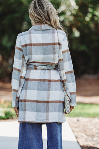 Fall Essential Plaid Print Coat - Simply Me Boutique
