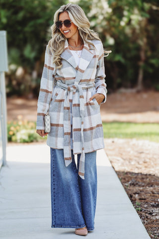 Fall Essential Plaid Print Coat - Simply Me Boutique