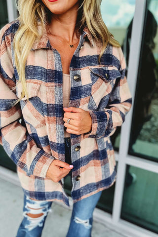 Fall Fireside Brushed Plaid Shacket - Simply Me Boutique