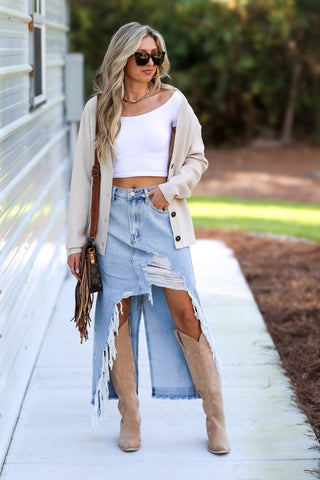 Fall in Love Beige Cardigan - Simply Me Boutique