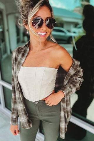 *Faux Leather Zip Crop Top 2 COLORS! - Simply Me Boutique