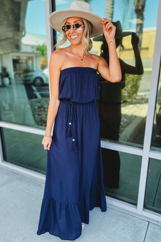 Feel the Sunshine Strapless Maxi Dress 2 Colors! - Simply Me Boutique