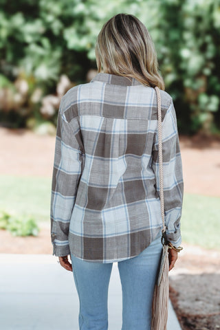 Fireside Chats Plaid Button Down Top - Simply Me Boutique