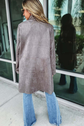 First in Line Faux Suede Coat - Simply Me Boutique