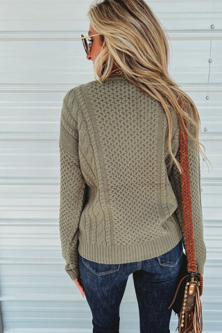 Forest Walk Cable Knit Sweater - Simply Me Boutique