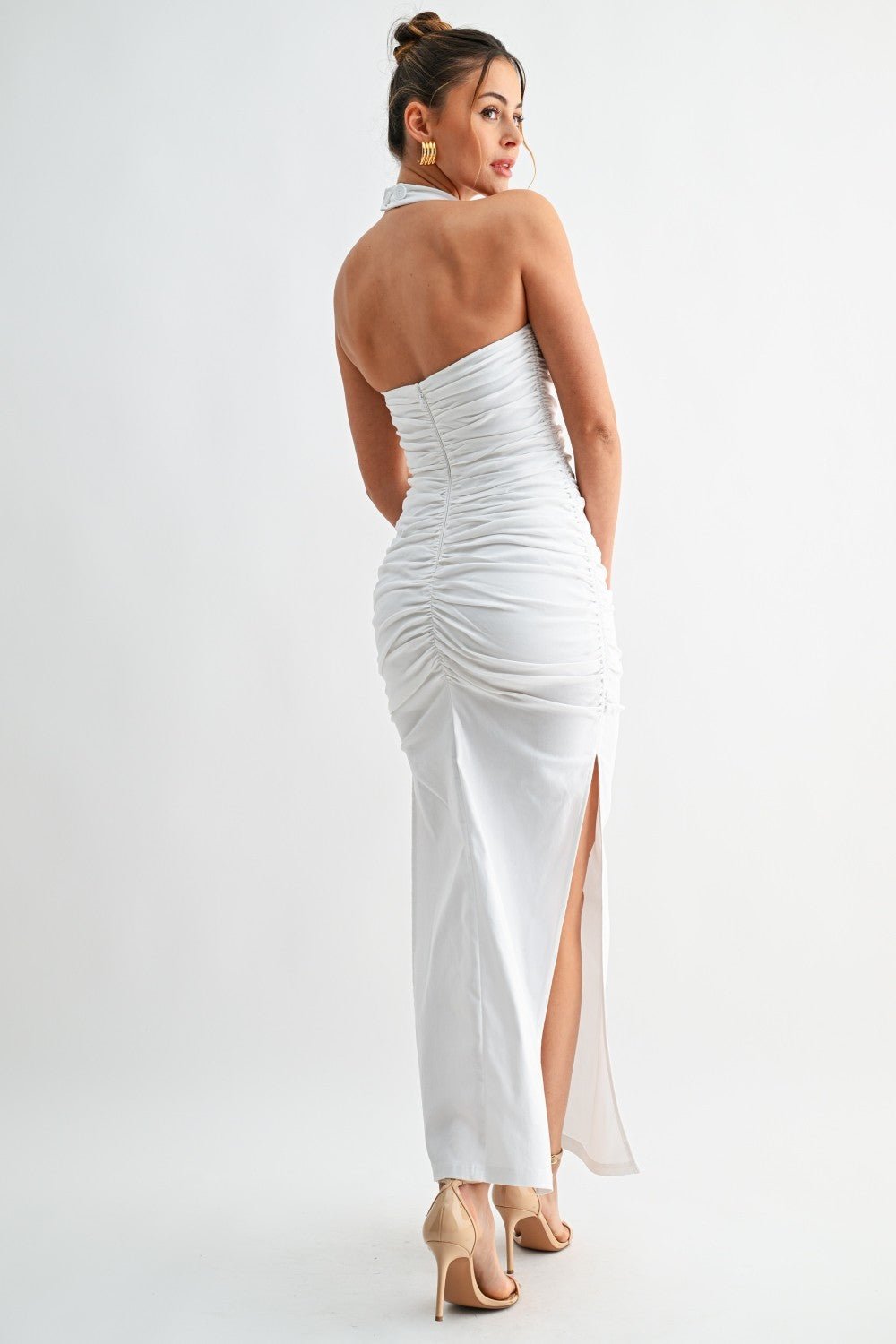 ruched halter dress Forever Yours Ruched Halter Maxi Dress – Simply Me Boutique
