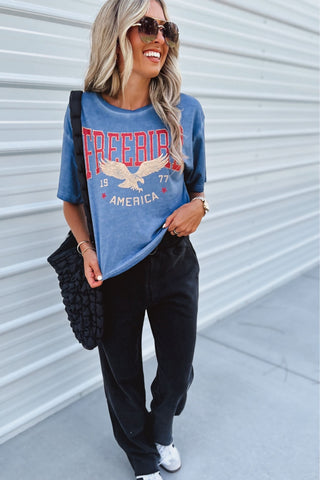 Free Bird America Blue Graphic Tee - Simply Me Boutique
