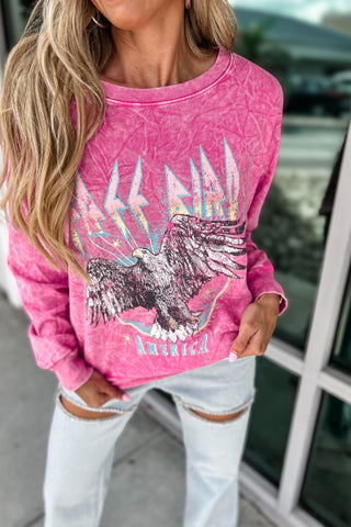 *Free Bird Mineral Washed Pink Graphic Sweatshirt - Simply Me Boutique