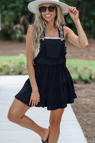 Free Spirit Black ROMPER - Simply Me Boutique