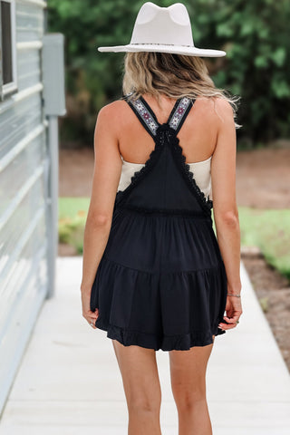 Free Spirit Black ROMPER - Simply Me Boutique