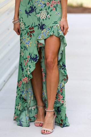 Freshly Picked Asymmetrical Floral Maxi Dress - Simply Me Boutique