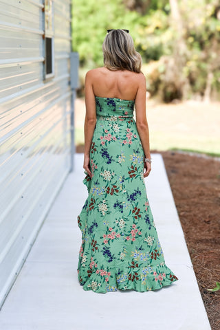 Freshly Picked Asymmetrical Floral Maxi Dress - Simply Me Boutique