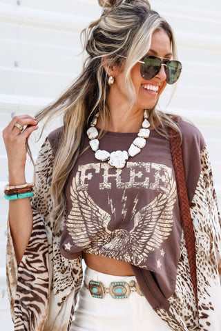 White Turquoise Slab Necklace